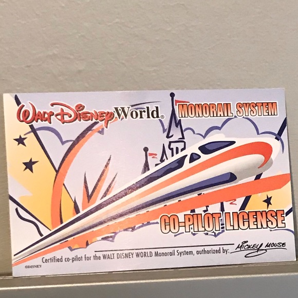 Walt Disney World Monorail Co-Pilot License  Collectable NEW - Picture 1 of 4